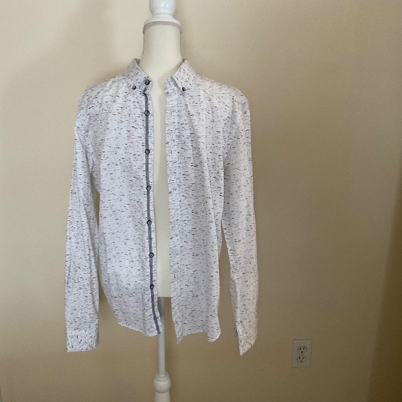 Cactus Man by Ricky Singh Button Down Shirt White and Black Slimfit - Picture 1 of 9